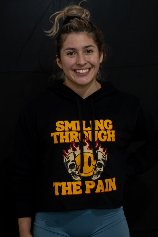Smiling Through the Pain- Cropped Hoodie